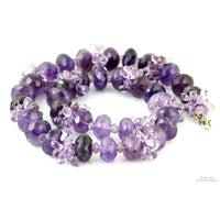 Natural Amethyst Rondell & Teardrop Beaded Necklace