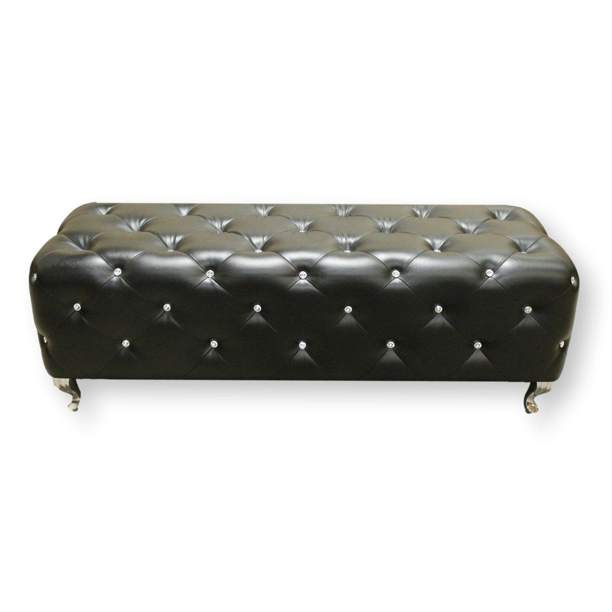 Baxton 'Stella Glam' Tufted Bench w/Gemstones