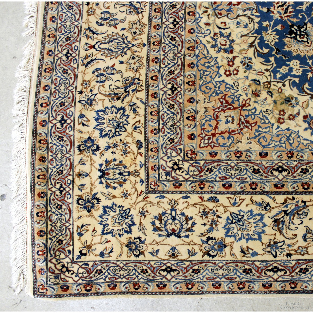 8' 1'' X 11' 3'' Blue & Tan Area Rug