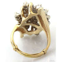 Vintage 14K Gold 3.35 CTW Diamond Waterfall Cocktail Ring | Natural Diamond Estate Statement Ring