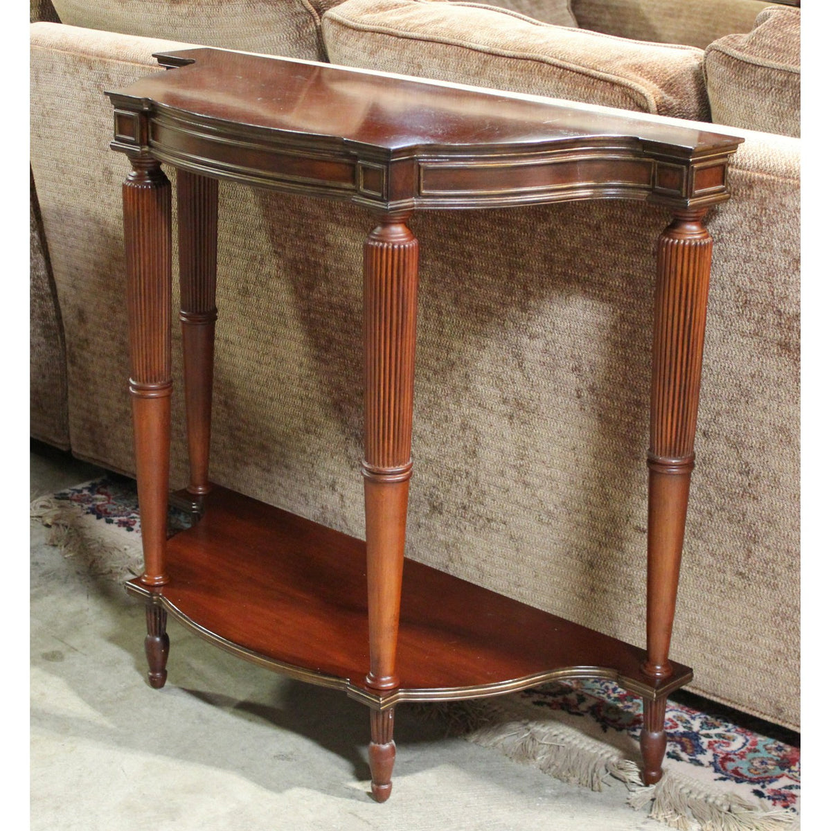 Demilune Table w/Gold Accents