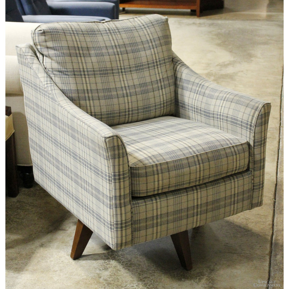 La-Z-Boy Plaid Swivel Club Chair