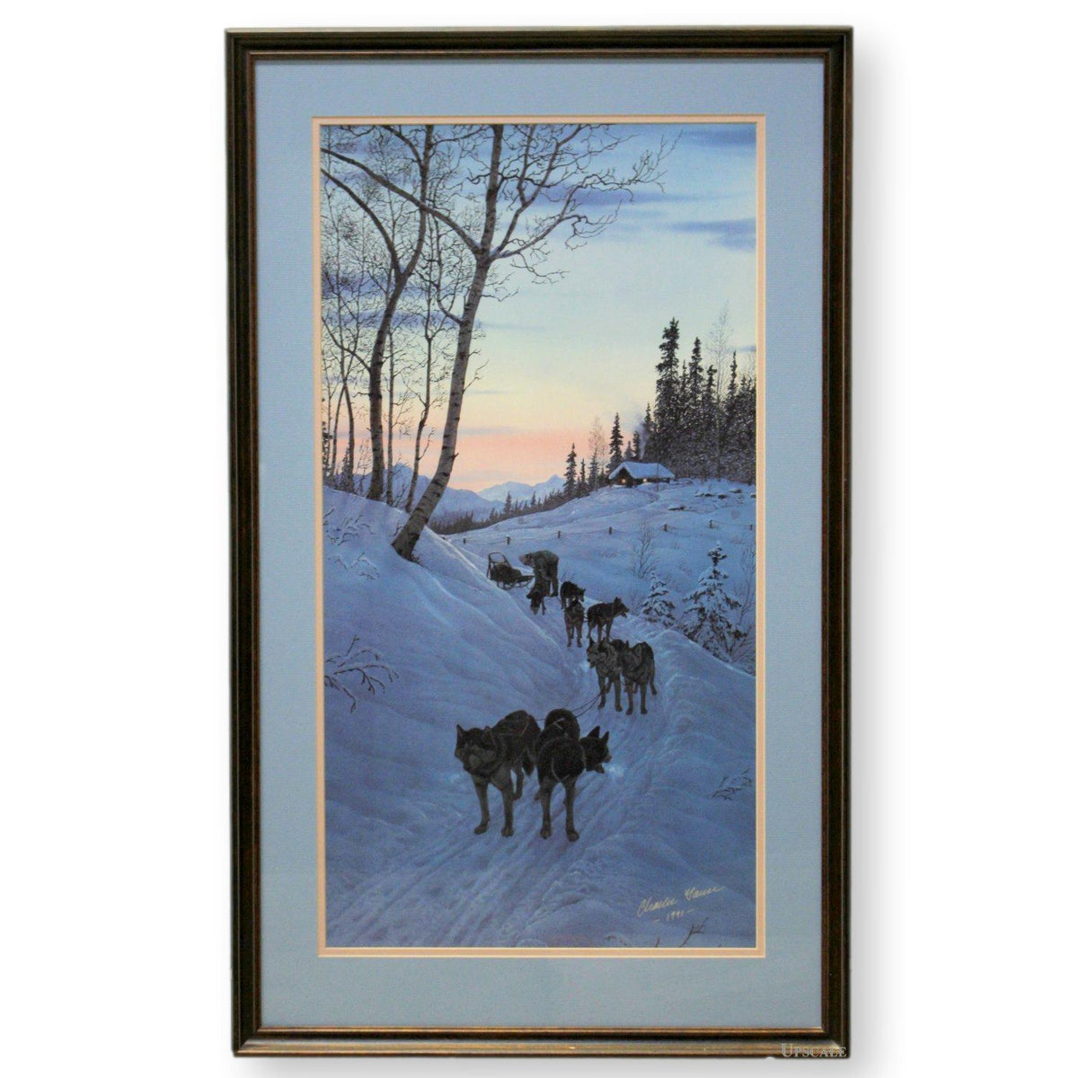 Signed Framed Artwork 'The Training Run' By Charles Gause