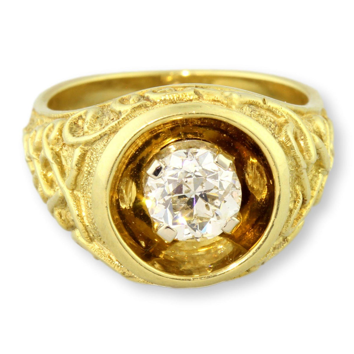 Exceptional 18K Gold Estate Ring ~1ct Old European Cut Diamond