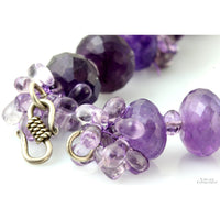 Natural Amethyst Rondell & Teardrop Beaded Necklace