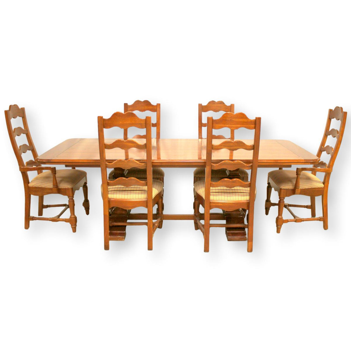 Pennsylvania House Double Pedestal Dining Table w/6 Chairs