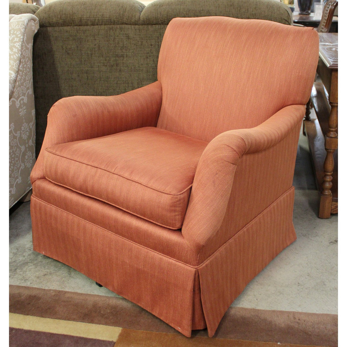 Sherrill Pale Orange Swivel Rocking Chair