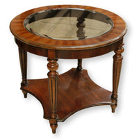 Round Glass Inset End Table