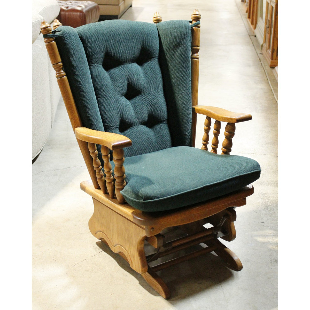 Oak Glider Chair w/Cushion