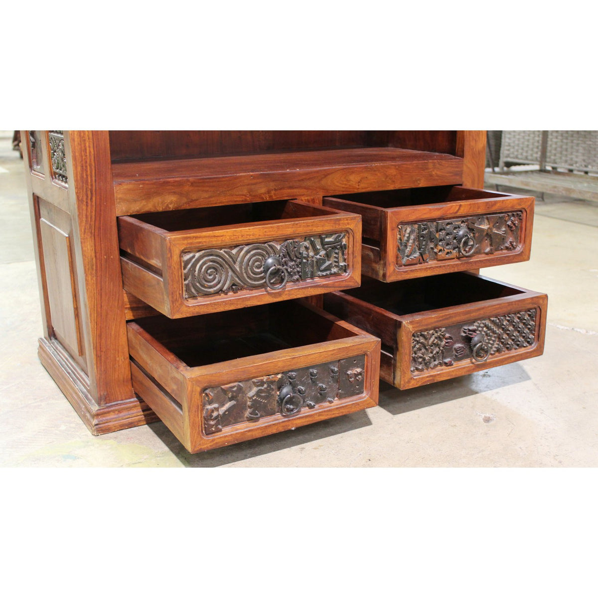 Rosewood Bookcase w/Drawers