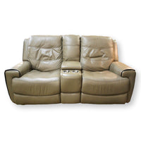 Flexsteel Power Reclining Loveseat w/Console & Power Headrests