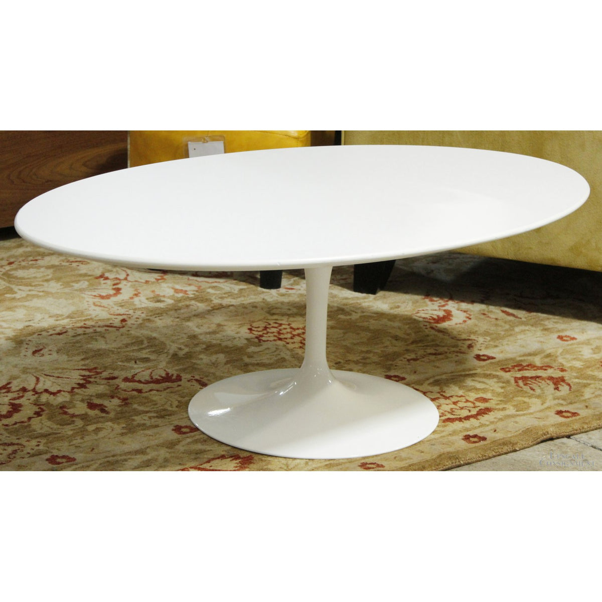 Knoll White 'Saarinen' Oval Coffee Table