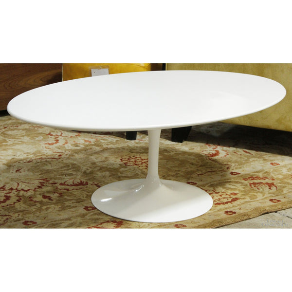 Knoll White 'Saarinen' Oval Coffee Table