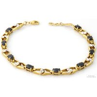 5.65ctw Sapphire Diamond 18K Gold Vermeil Bracelet