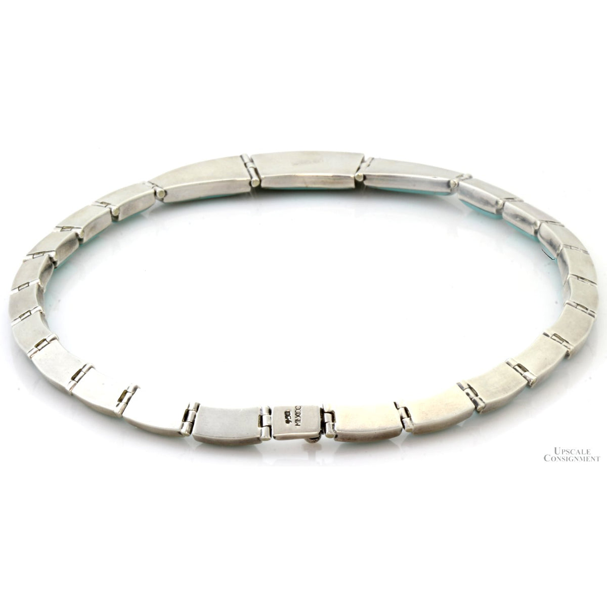 Vintage Mexican 950 Silver Robin's Egg Blue Turquoise Inlay Necklace