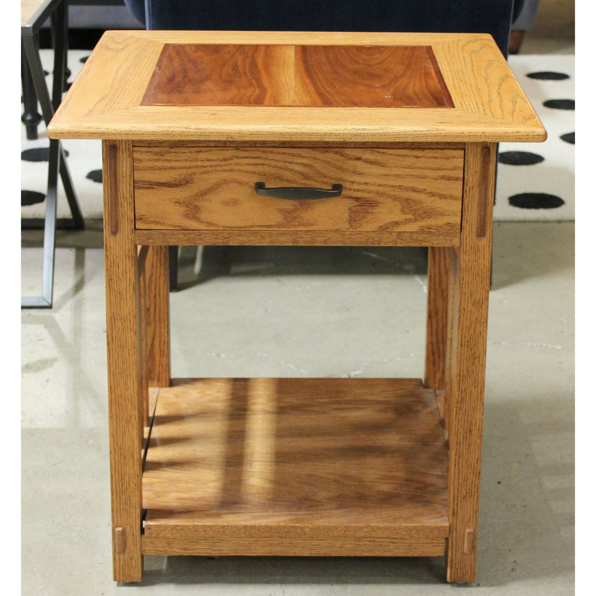 Two-Tone Oak Mission Style End Table