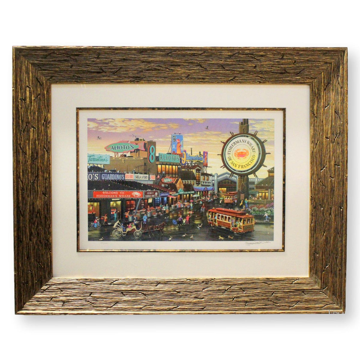 Framed Signed Limited Edition Print 'Fisherman's Wharf' by Alexander Chen