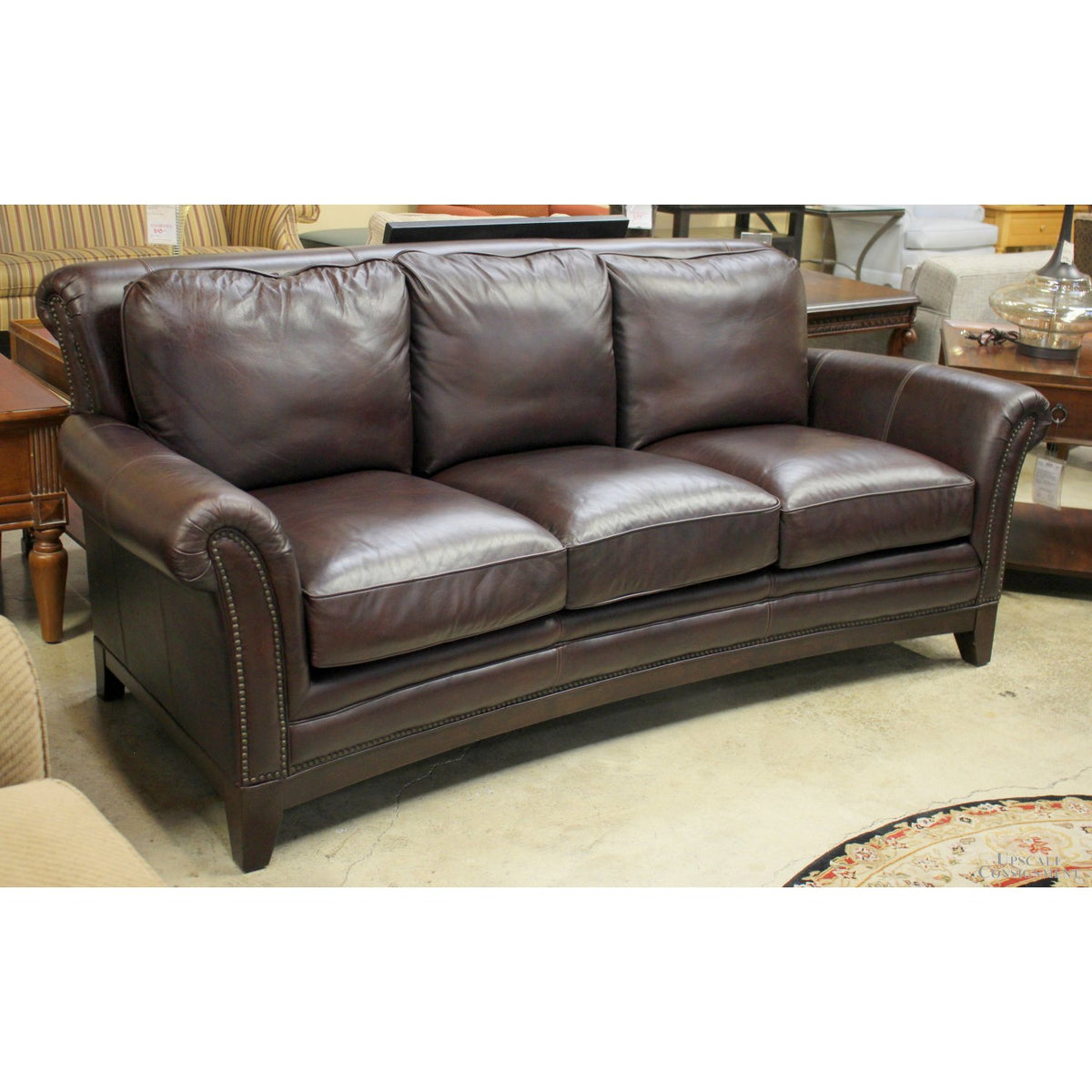 Cordovan Leather Sofa