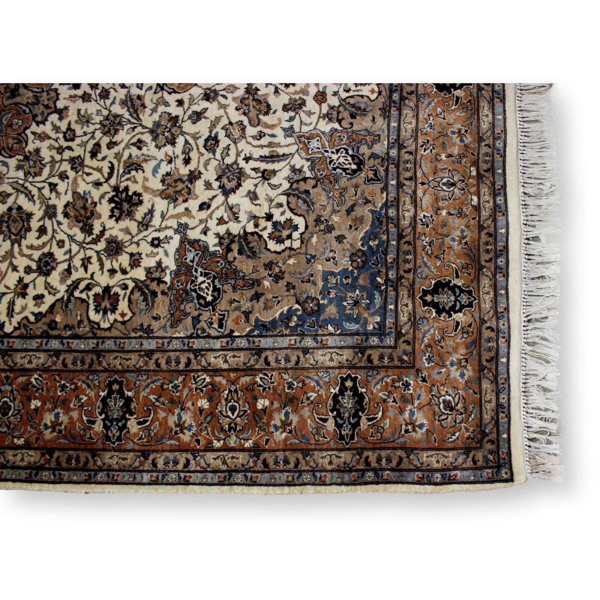 6' 2'' X 9' 8'' Tan Kashmir Tabriz Area Rug