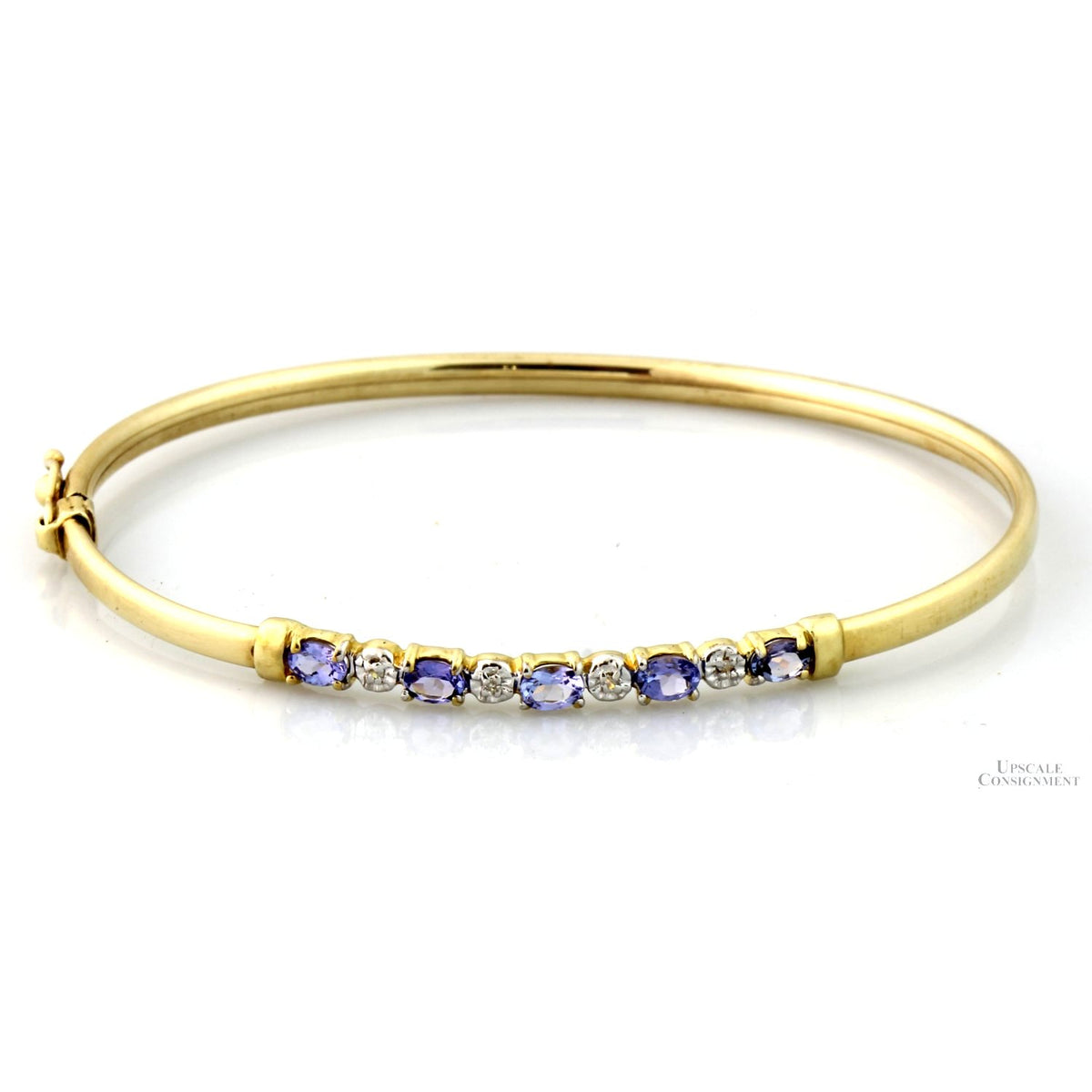 Clyde Duneier Tanzanite & Diamond Bangle in 10K Yellow Gold