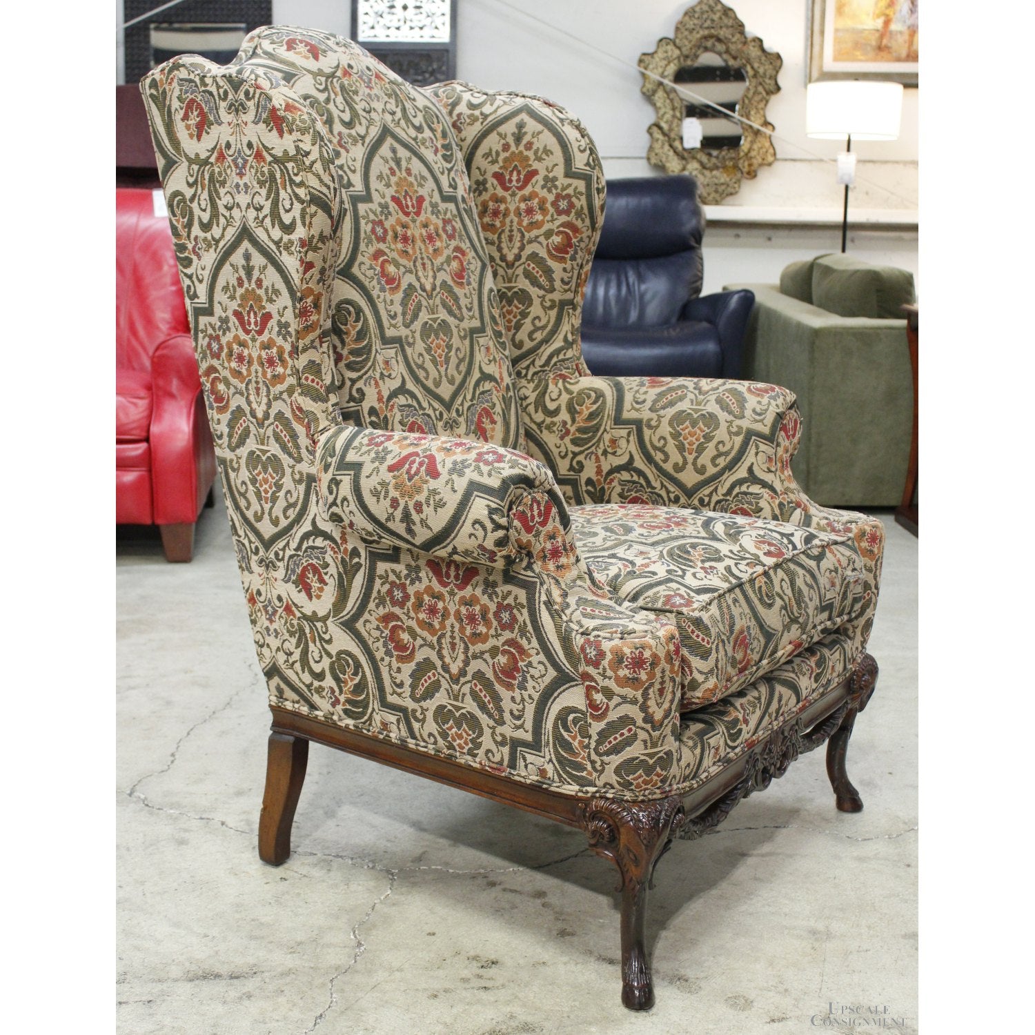 Henredon Tapestry Wingback Chair – Upscale Consignment