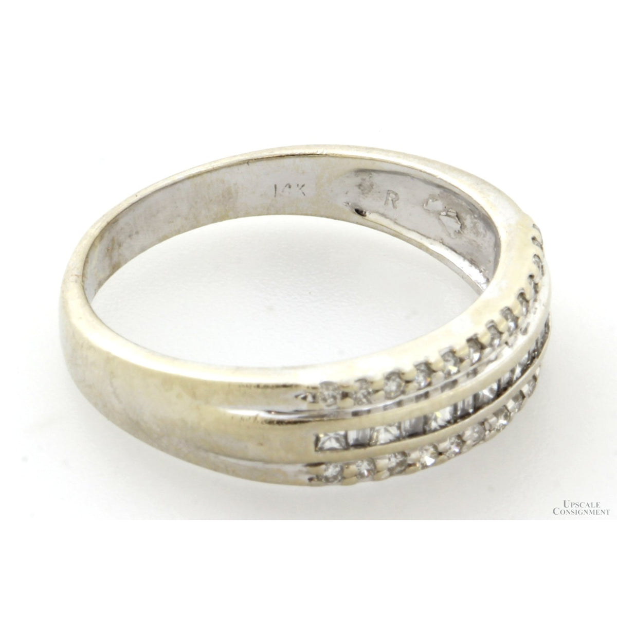 .75ctw Diamond Three-Row 14K White Gold Anniversary Band