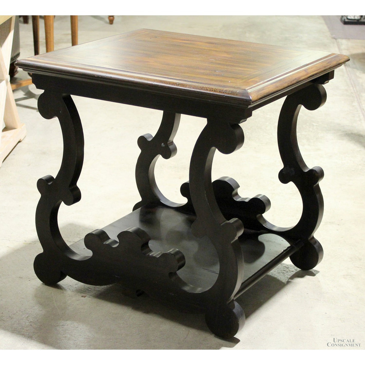 Hooker Furniture Rustic End Table w/Scrolling Sides