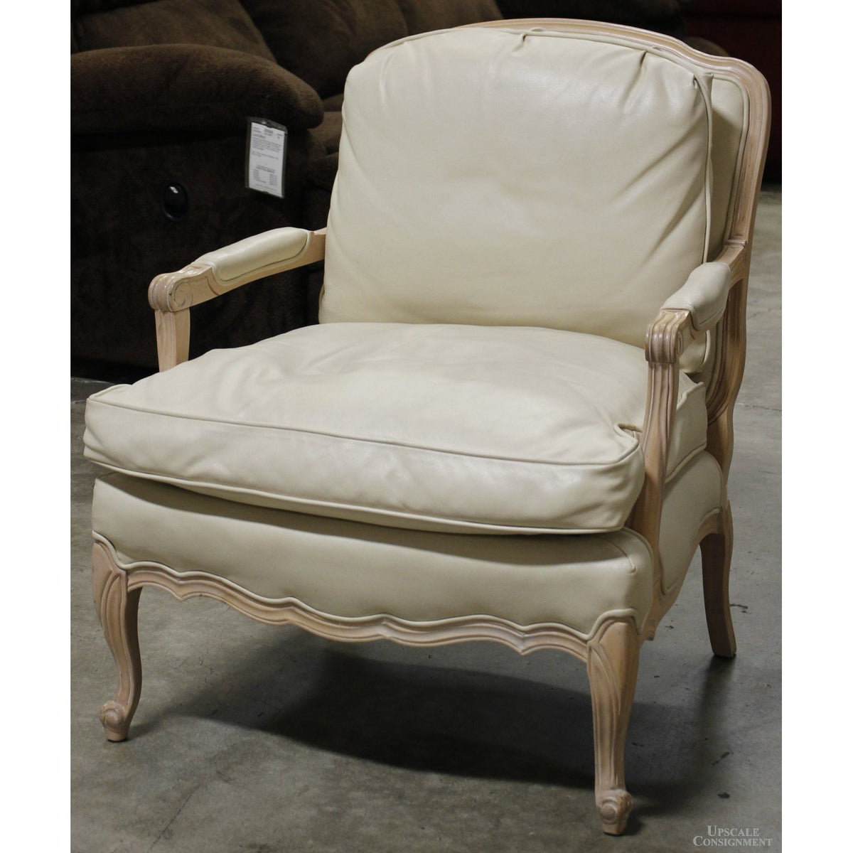 Sam Moore Ivory Leather Fauteuil Chair