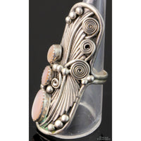 Sterling Silver Dragonfly Mother of Pearl Ring by Navajo Jeff Largo