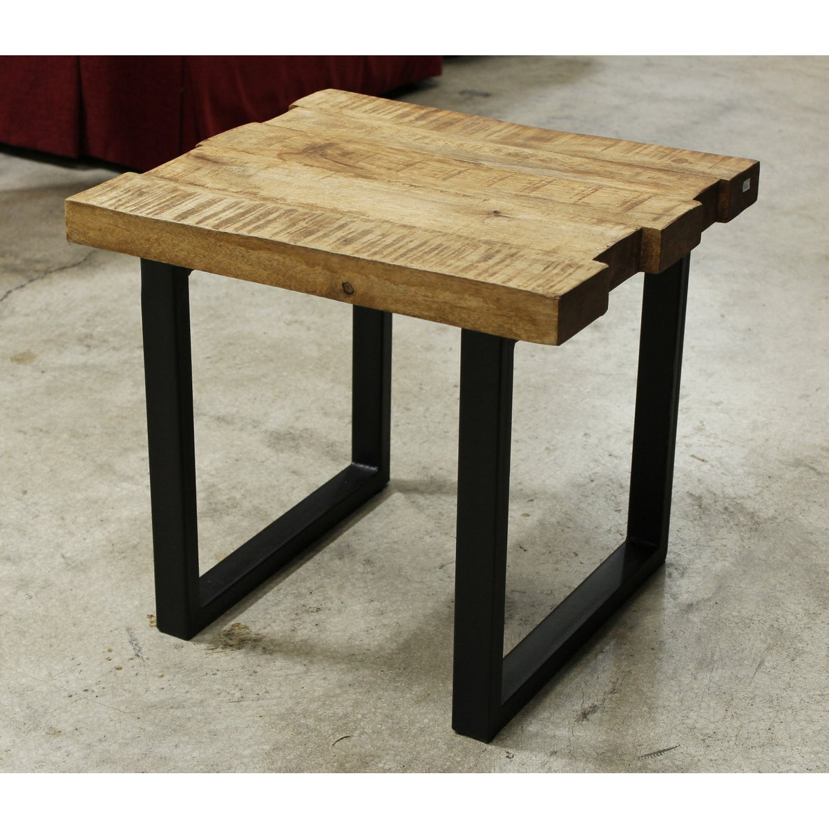 Plank Style End Table w/Metal Base