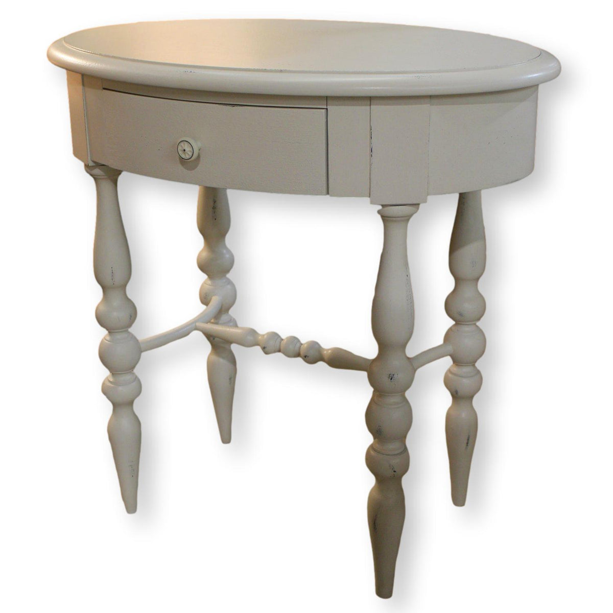 Hooker Furniture Painted White Oval End Table