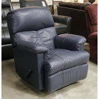 Barcalounger Blue Leather Rocking Recliner