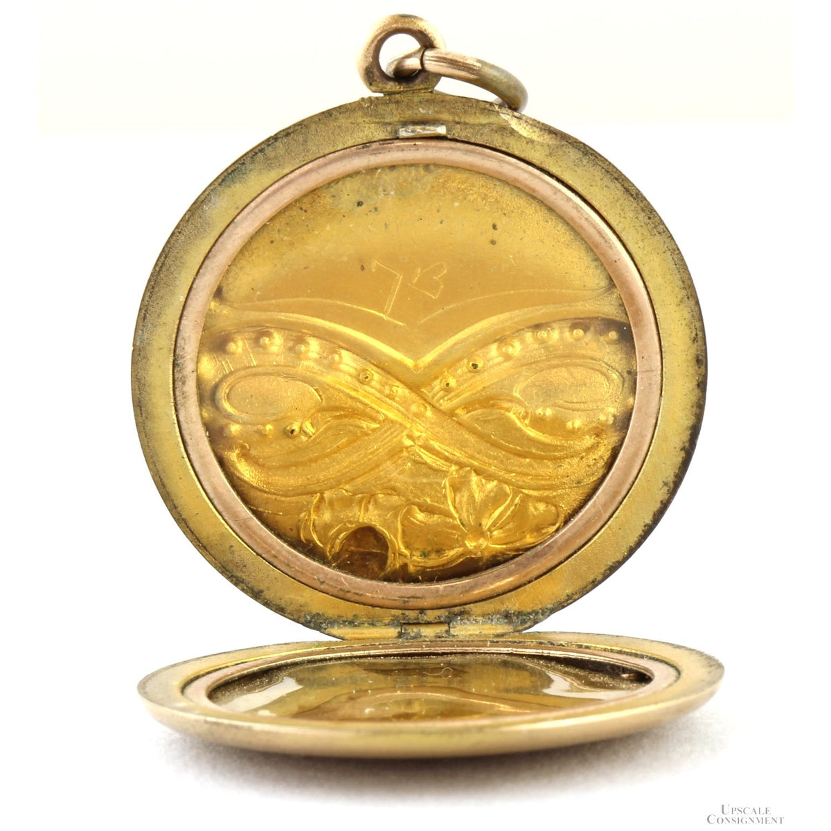 Late Victorian Wightman & Hough Gold-Filled Locket with Black Paste Stones