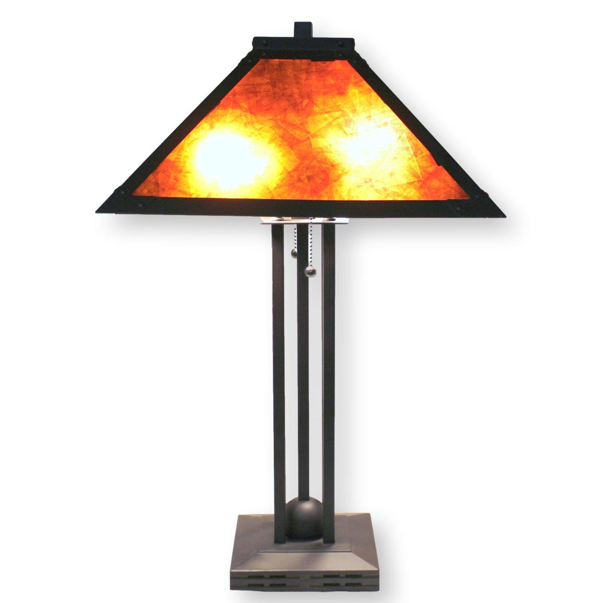 Bronze Tone Table Lamp w/Mica Shade