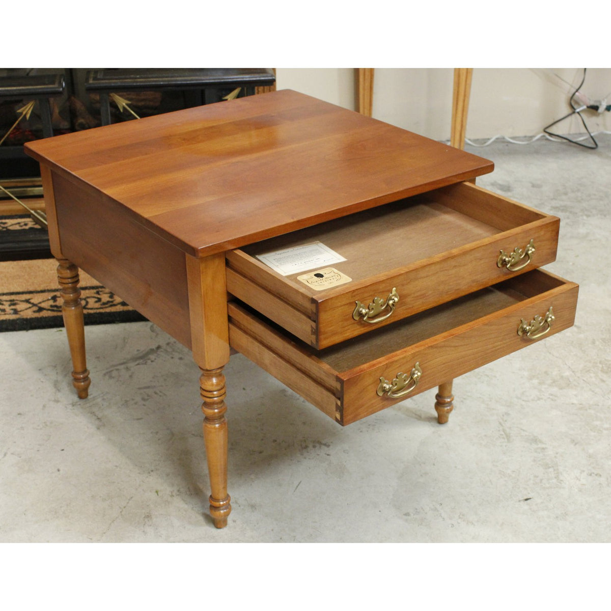 Leopold Stickley Colonial Style 2 Drawer End Table
