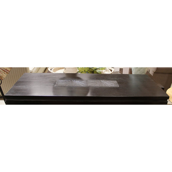 Black Console Table w/Carved Thistle Design