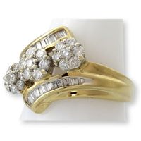 Renaissance Jewelry JWBR 10K Gold Diamond Cluster Ring | Vintage Floral Diamond Estate Ring