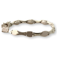 Vintage Milros Italy 14K White Gold Link Bracelet - 7.25"(l)