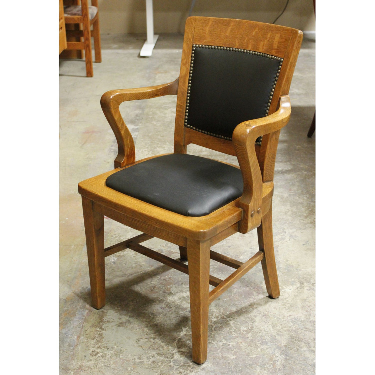 Vintage Oak Stationary Office Chair