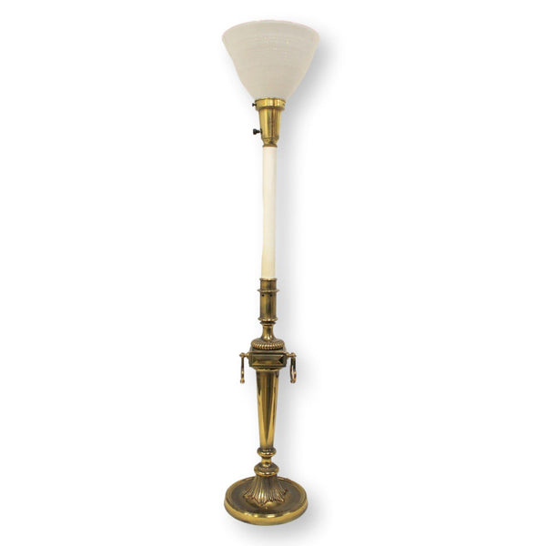 Antique Brass Candlestick Buffet Lamp