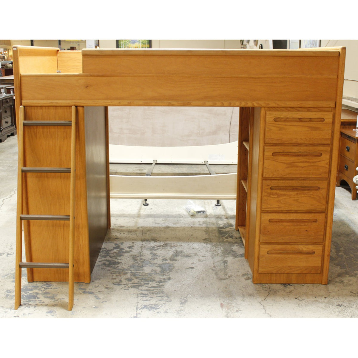 Oak Loft Bunk Bed w/Desk & Chair