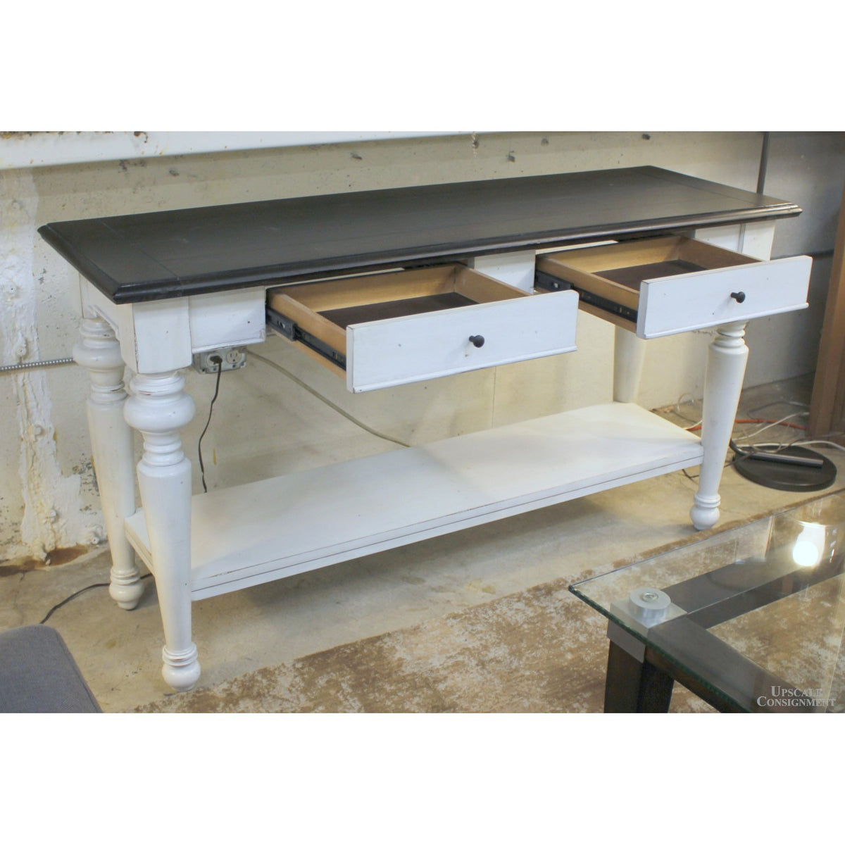 White Farmhouse Style Console Table