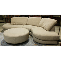 Thayer Coggin Curved Sectional w/Ottoman