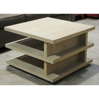 Crate & Barrel 3-Tier Bleached Oak Coffee Table
