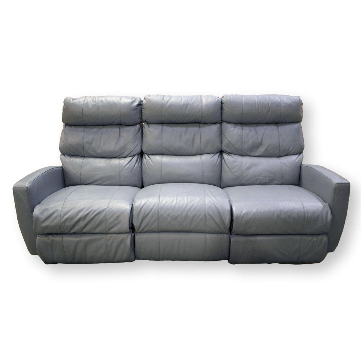 Best Chairs, Inc. Light Blue Dual Reclining Sofa