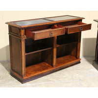 2 Drawer Console w/Black Scrollwork Inlay Top