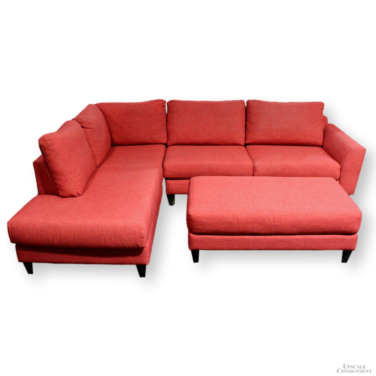 Red Sectional w/Ottoman