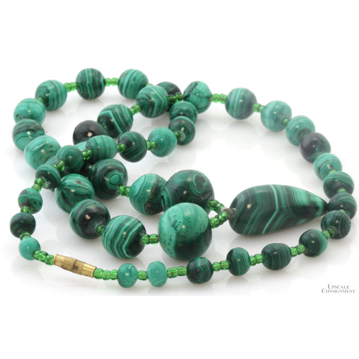 Graduated Natural Malachite Necklace | Free-Form Pendant