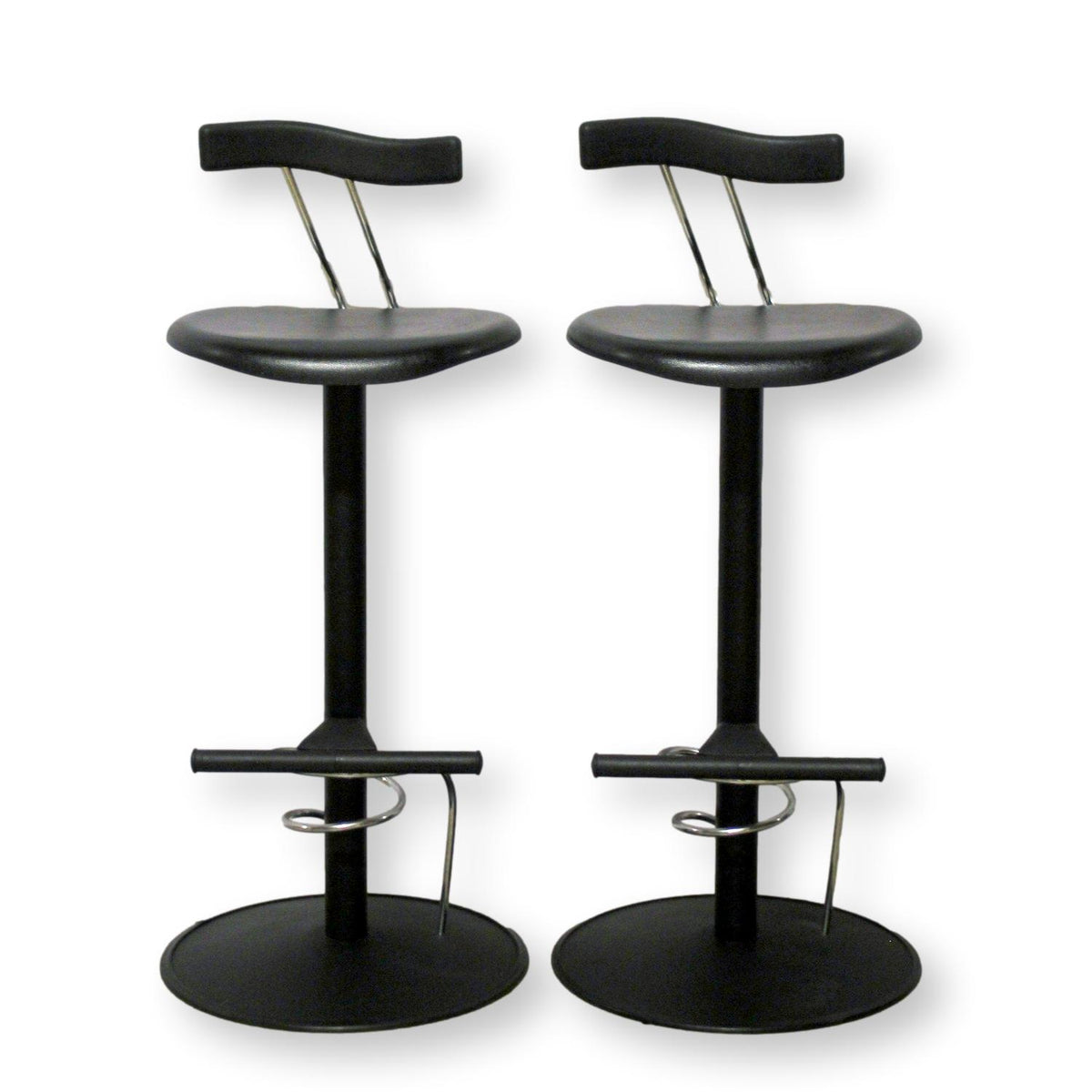 Pair of Ettore Sottsass Attrib. Post-Modern Memphis Milano Style Bar Stools