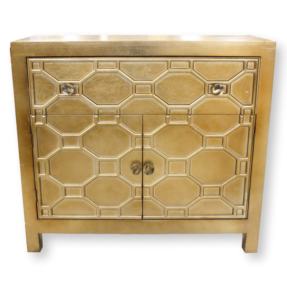 Gold Geometric Nightstand